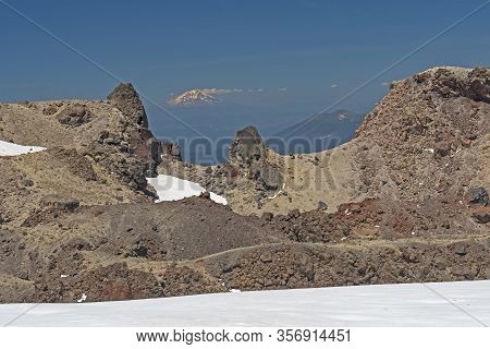 My Shasta Volcano Viewed From The Crater Of The Mt Lassen Volcano In Lassen Volcanic National Park I