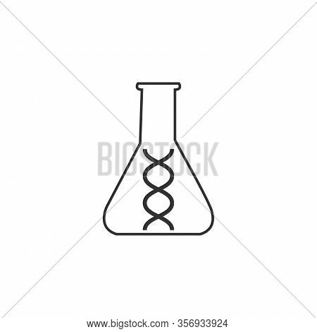 Laboratory Chemistry Equipment, Dna Test Tube Icon, Lab Flask Icon. Stock Vector Illustration Isolat