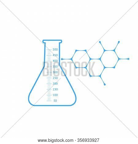 Laboratory Chemistry Equipment, Test Tube Icon, Lab Flask Icon. Stock Vector Illustration Isolated O