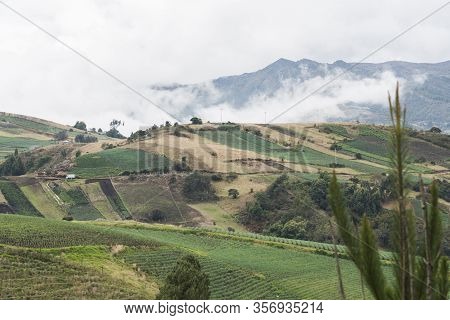 Aquitania, Boyaca / Colombia; April 8, 2018: Rural Andean Landscape, Cultivation Fields, Mainly Wels