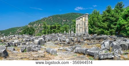 The Temple Of Athena Polias In The Ancient Priene, Turkey