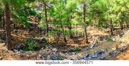Ruins Of Houses In The Ancient Priene, Turkey
