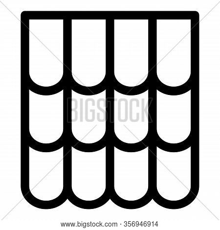 Soft Roof Tiles Icon. Outline Soft Roof Tiles Vector Icon For Web Design Isolated On White Backgroun