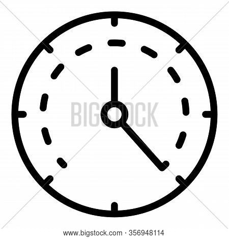 Analog Clock Icon. Outline Analog Clock Vector Icon For Web Design Isolated On White Background