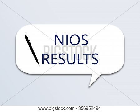 Nios Results Showing With Pen And Blue Colourful Background.