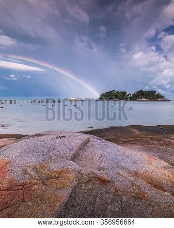 Panorama Beach And Rock Formation Photos At Berhala Island Kepulauan Riau
