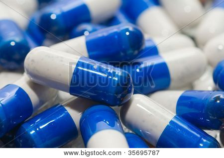 Makro der medizinischen Pillen / Hintergrund