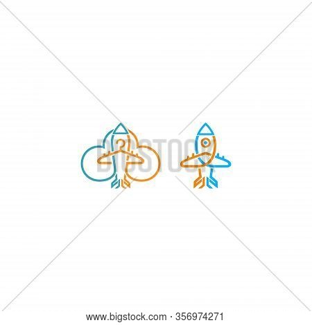 Modern Jet Cloud Logo Design Inspiration,isolated On A White Background
