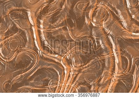 Beautiful Artistic Orange Monstrous Mucous Surface Digital Graphic Backdrop Illustration