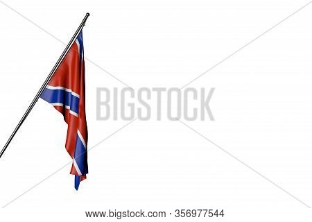 Pretty Novorossia Flag Hanging On A In Corner Pole Isolated On White - Any Holiday Flag 3d Illustrat