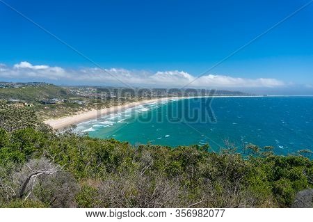 Beautiful View On Picturesque Seaside Town And Lagoon With Sandy Beach. Plettenberg Bay, South Afric