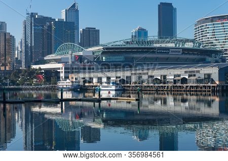 Melbourne, Australia - June 14, 2017: Network Seven Television Station Offices In Docklands Suburb O