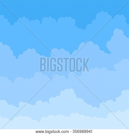 Cartoon Vector Clouds Background Vector Blue Sky