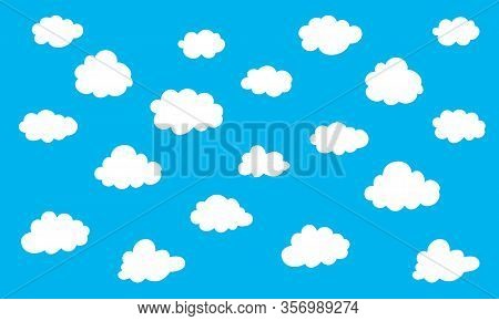 Seamless Cartoon Clouds Background Vector Blue Sky Nature Pattern