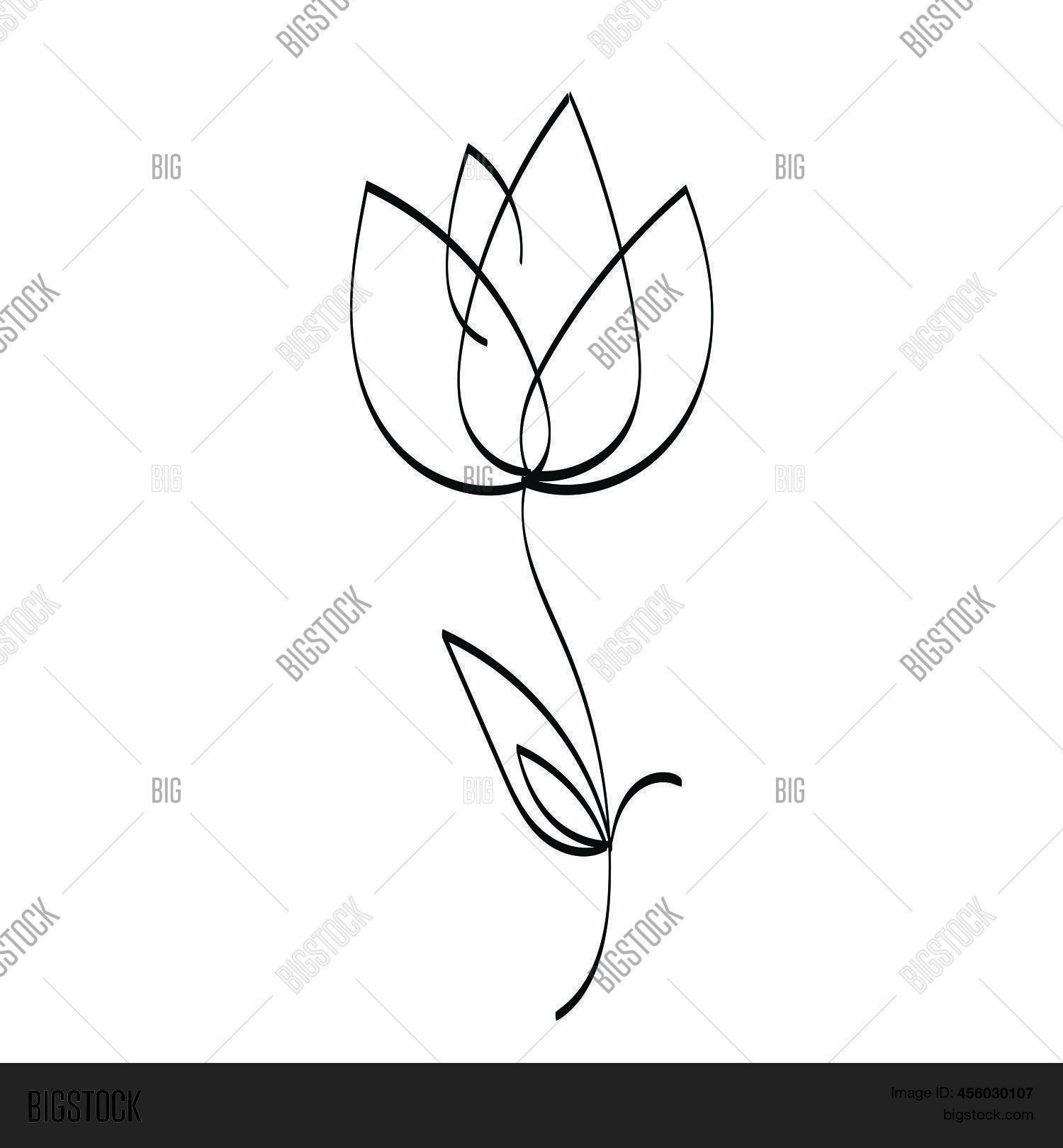 Simple Flower Tattoo Vector & Photo (Free Trial) Bigstock
