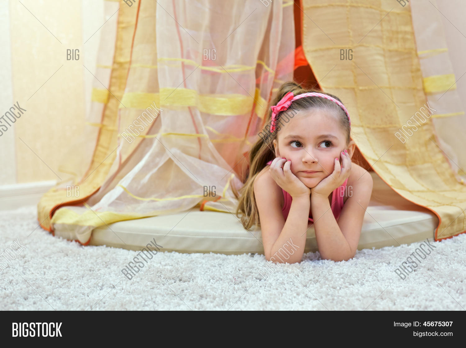 Little Girl Lies On Image & Photo (Free Trial) Bigstock