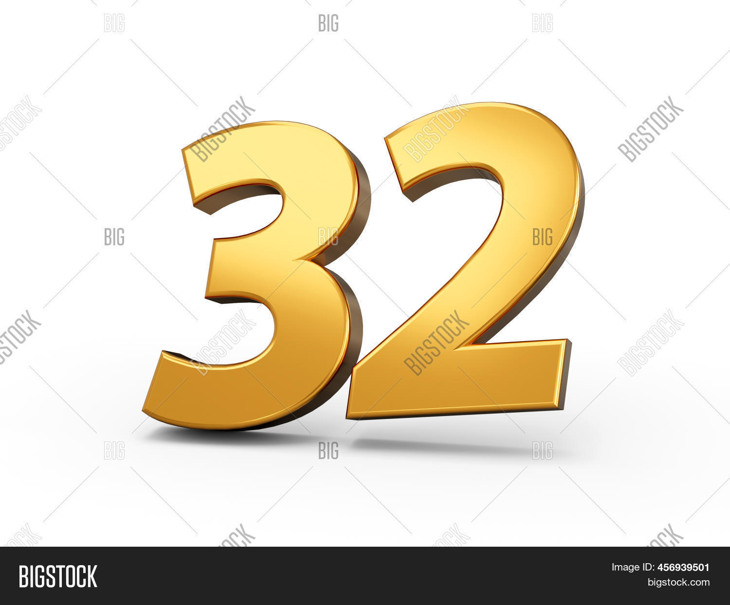 Gold Number 32 Thirty Image & Photo (Free Trial) | Bigstock