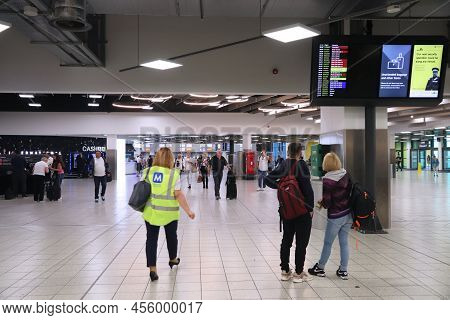 Luton, Uk - July 15, 2019: Passengers Visit London Luton Airport In The Uk. It Is Uk's 5th Busiest A