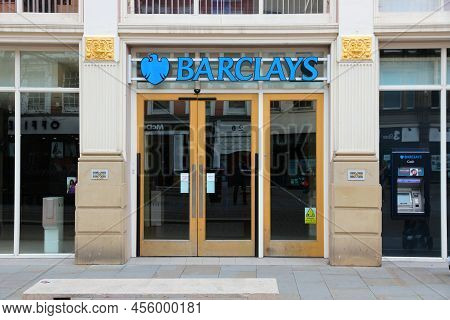 Manchester, Uk - April 21, 2013: Atm At Barclays Bank Branch In Manchester, Uk. Barclays Is A Multin