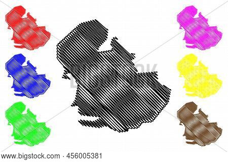 Cameron Island (canada, Nunavut Territory, North America) Map Vector Illustration, Scribble Sketch C
