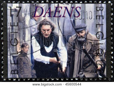 BELGIUM - CIRCA 1998: A stamp printed in Belgium shows image of movie Daens circa 1998