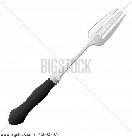 Cartoon Kitchenware Cultery Stainless Fork Gray Gradient Color