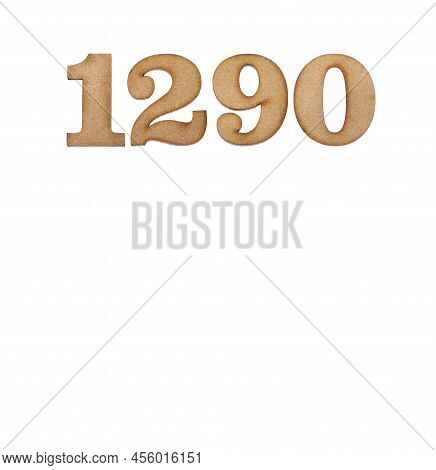 Number 1290 - Piece Of Wood Isolated On White Background