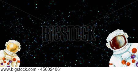 Astronaut Spacesuit Universe Artistic Sketh Illustration Painting Style