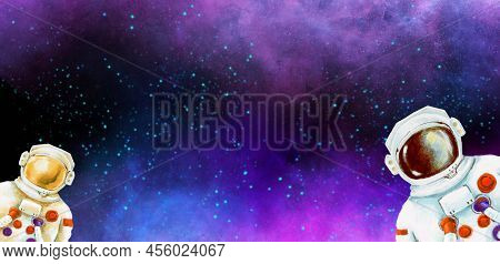 Astronaut Spacesuit Universe Artistic Sketh Illustration Painting Style