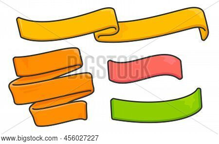 Blank Ribbon For Text Kawaii Doodle Flat Vector Illustration