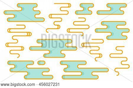 Japan Cloud Kawaii Doodle Flat Vector Illustration