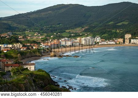 Atlantic Ocean Bay In Bakio, Small Touristic Village Near Bilbao, Basque Country, Spain