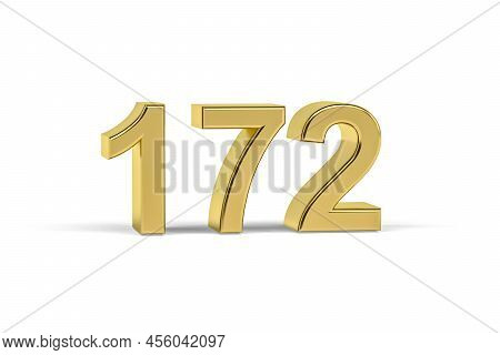 Golden 3d Number 172 - Year 172 Isolated On White Background - 3d Render