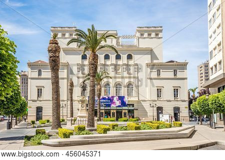 Badajoz,spain - May 25,2022 - View At The Building Of Theatre In The Streets Of Badajoz. Badajoz Is 