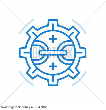 Streamlined Optimization Process Vector Line Icon. Modern Technology To Increase Power Of Work Proce