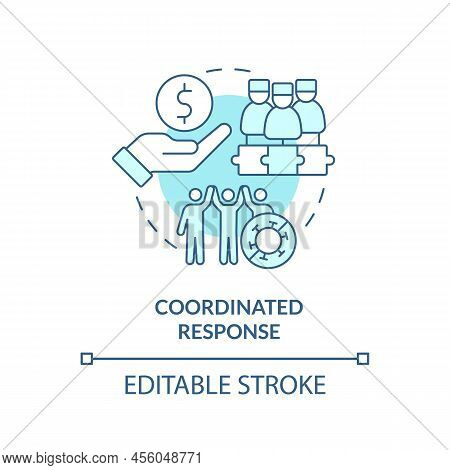 Coordinated Response Turquoise Concept Icon. Future Pandemic Outbreaks Preparedness Abstract Idea Th