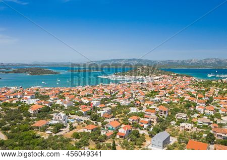 Aerial View Of The Town Of Murter On The Island Of Murter, Dalmatia, Croatia