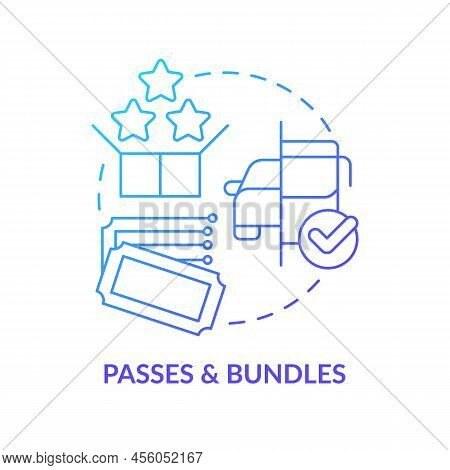 Passes And Bundles Blue Gradient Concept Icon. Alternative Offer For Customers. Maas Integration Lev
