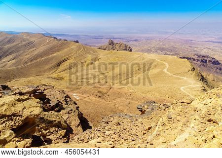 View Of Desert Mountain Landscape, Near Petra, In Southern Jordan