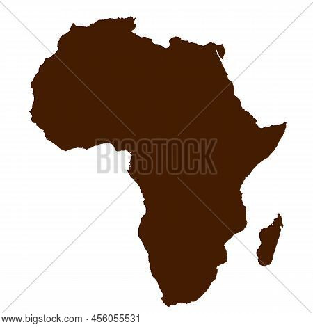 Map Of Africa, Sign Silhouette. World Map Globe. Vector Isolated Color Illustration. African Contine
