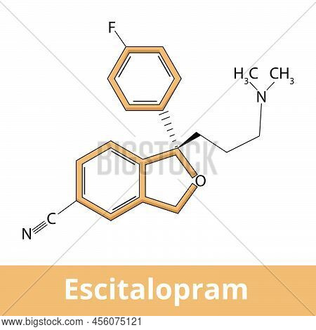 Chemical Structure Of Escitalopram. Escitalopram Is A Selective Serotonin Reuptake Inhibitor (ssri) 