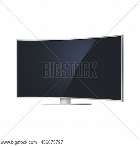 Plasma Tv Or Televisor, Vector Icon Or Clipart. Template Of Home Appliance For Watching Movies Or Vi