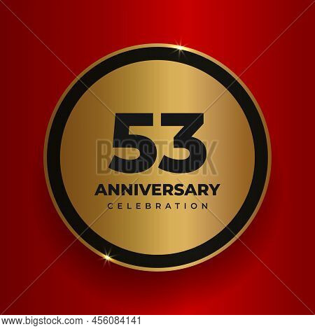 53 Years Anniversary Celebration Background. Celebrating 53rd Anniversary Event Party Poster Templat