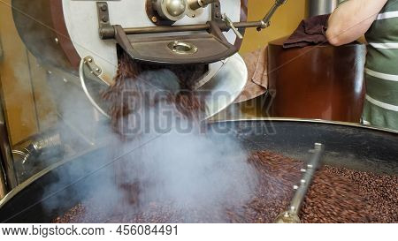 Brown Roasted Coffee Beans Macro Closeup Making The Blend Series