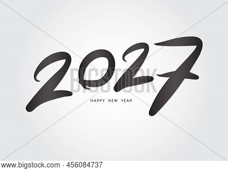 2027 Year, Happy New Year 2027 Vector, 2027 Number Design Vector Illustration, Black Lettering Numbe