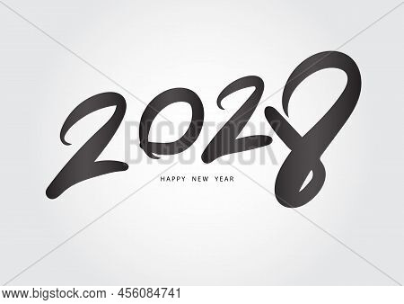 2028 Year, Happy New Year 2028 Vector, 2028 Number Design Vector Illustration, Black Lettering Numbe