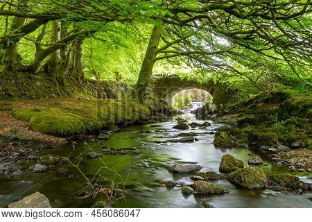 Robbers Bridge In Exmoor National Park