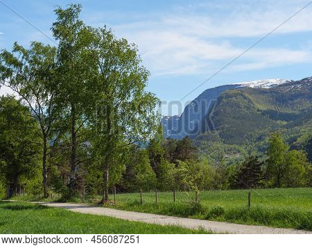 spring time at the village of Flam in norway