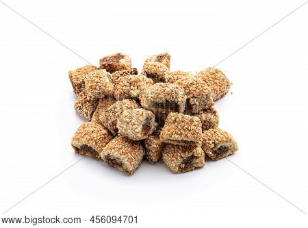 Maamoul  Arabic Cookies Stuffed With Dates Isolated On White