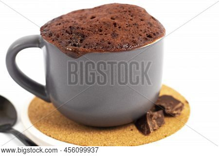 Mini Cake. Breakfast In A Mug. Mugcake Is Microwaved. Homemade Cupcake
